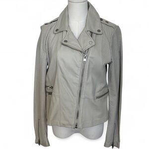 NEW Women’s Butter Soft‎ Lambskin Leather Moto Biker Asymmetrical Zip Jacket L